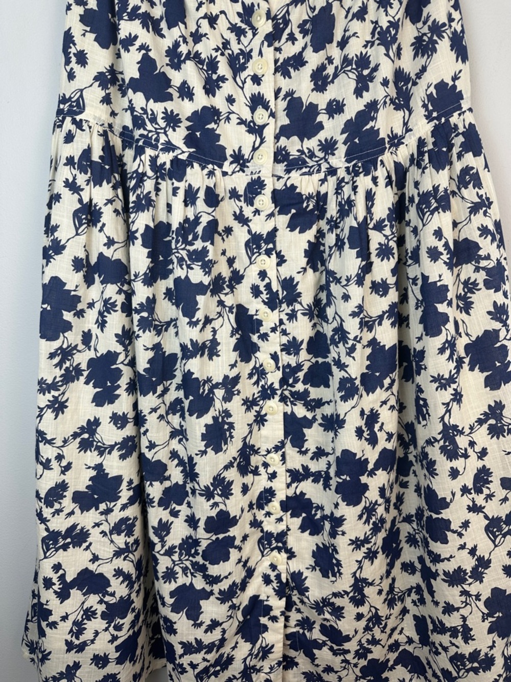 The GREAT. The Boating Skirt Autumn Leaf Floral Cotton Lined Blue Small Feminine - Picture 4 of 16